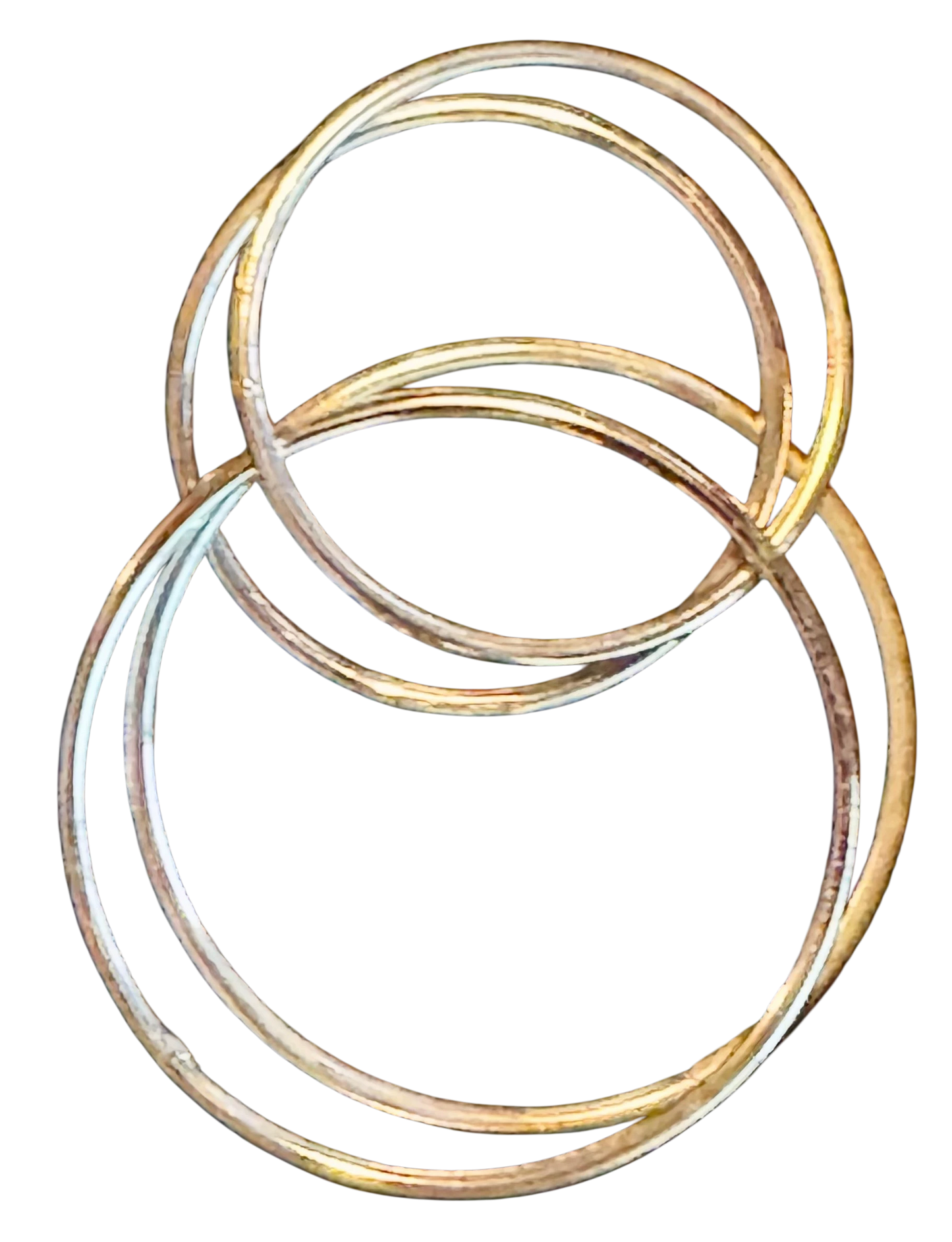 Sterling Silver Double Circle Drop Earrings