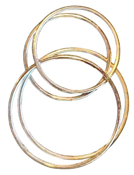 Sterling Silver Double Circle Drop Earrings