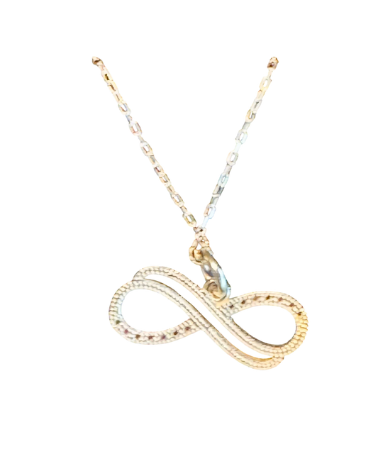 Zircon & Sterling Silver Twisted Infinity Pendant Necklace