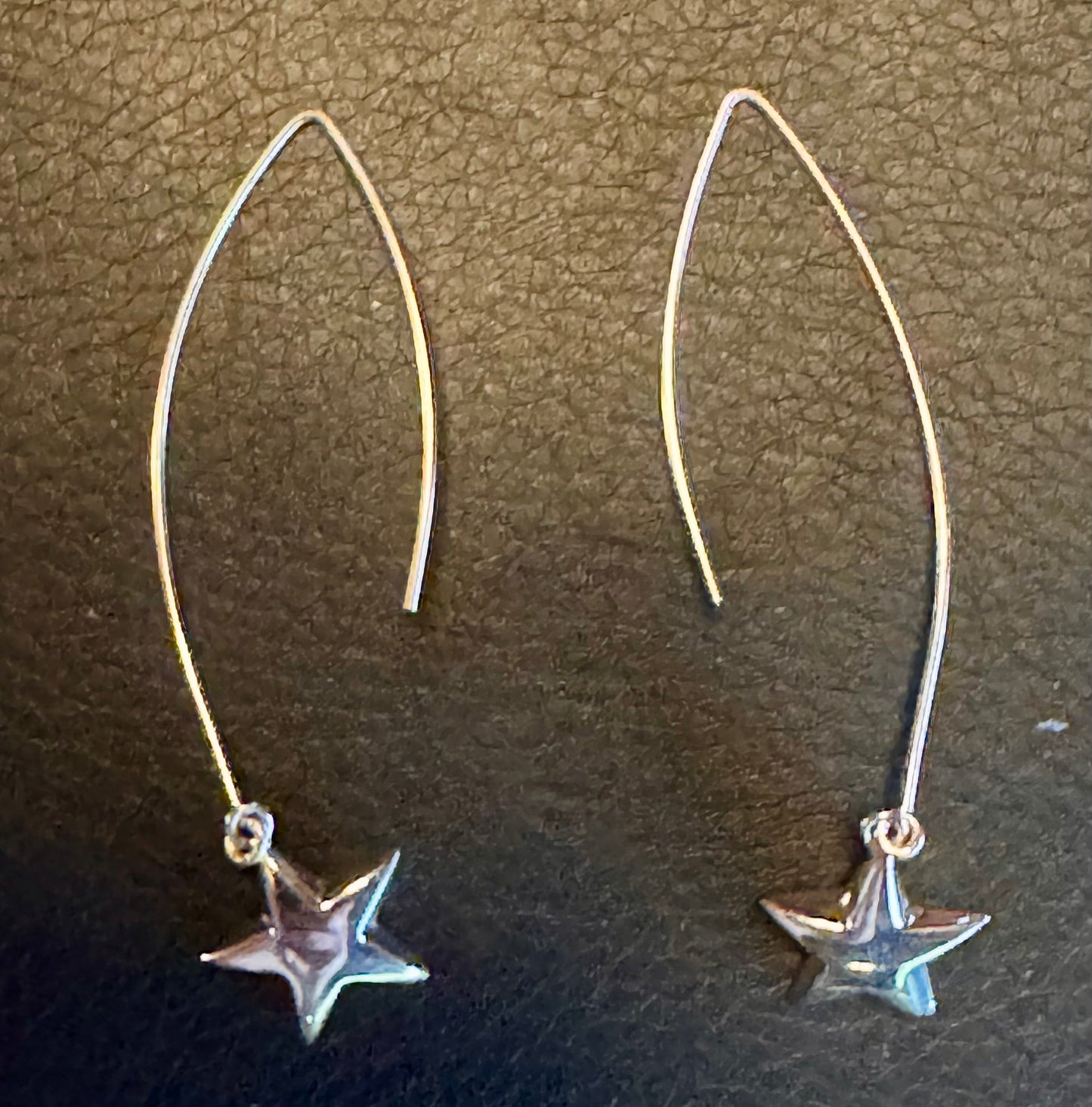 Sterling Silver Star Drop Earrings
