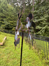 Load image into Gallery viewer, Goldtone &amp; Teal Verdigris Petals Wind Spinner - New
