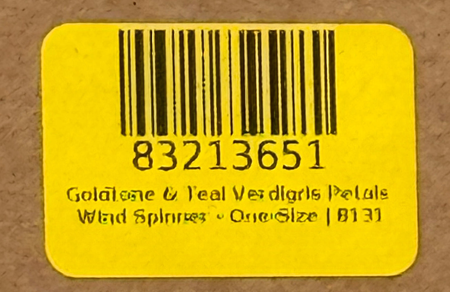 Goldtone & Teal Verdigris Petals Wind Spinner - New