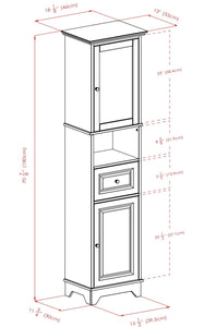Winsome Wood Alps Tall Cabinet with Glass Door and Drawer - Used