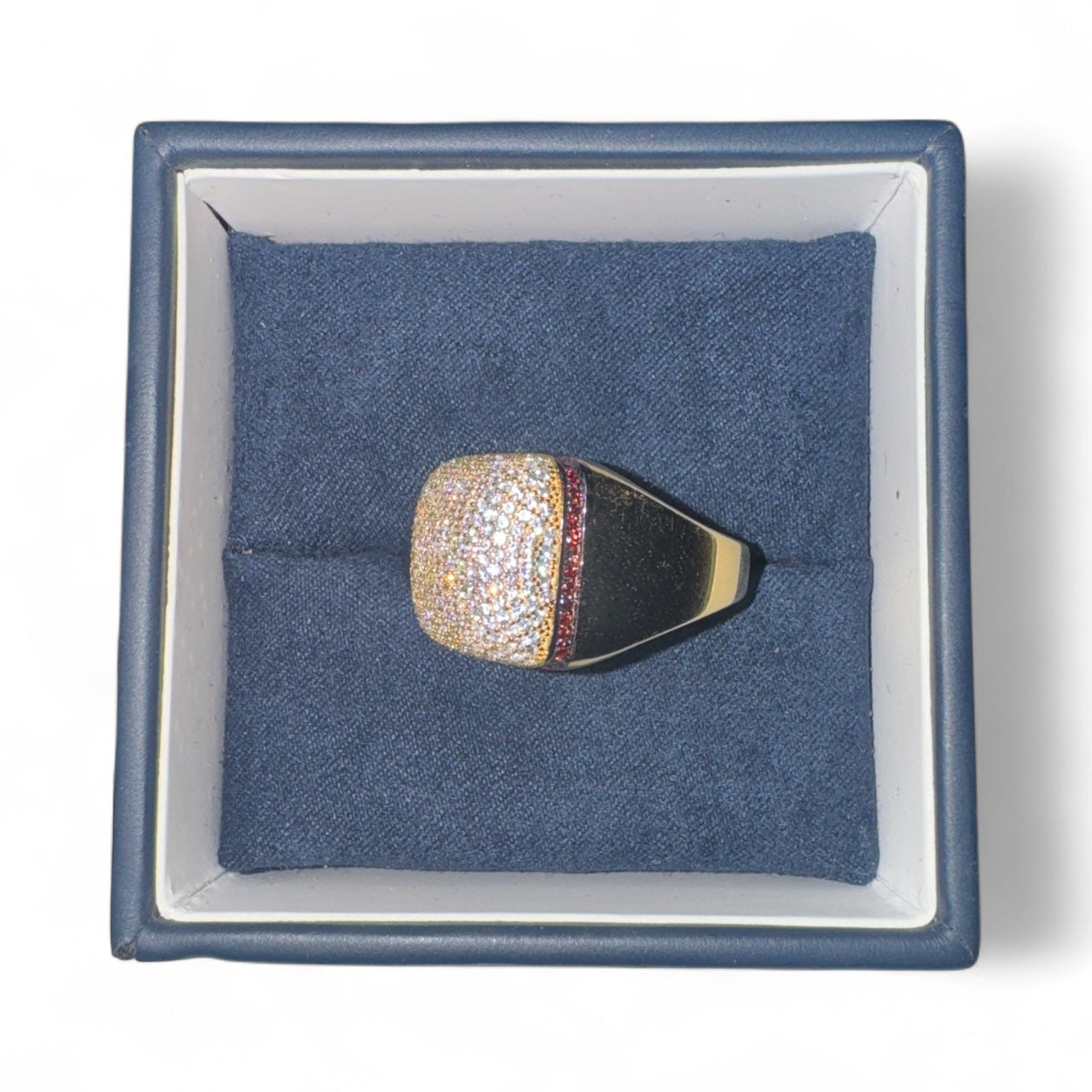 Strawberry Cubic Zirconia & 14k Gold-Plated Dome Ring