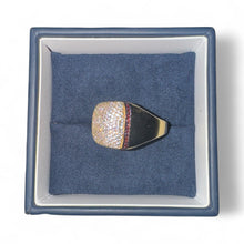 Load image into Gallery viewer, Strawberry Cubic Zirconia &amp; 14k Gold-Plated Dome Ring
