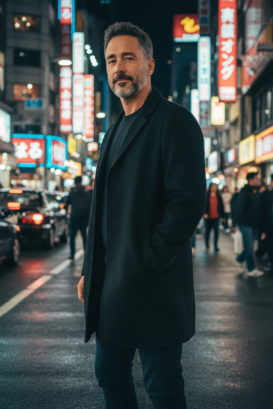 Nordstrom Signature Darien Trim Fit Wool & Cashmere Overcoat Size 42L - Blue