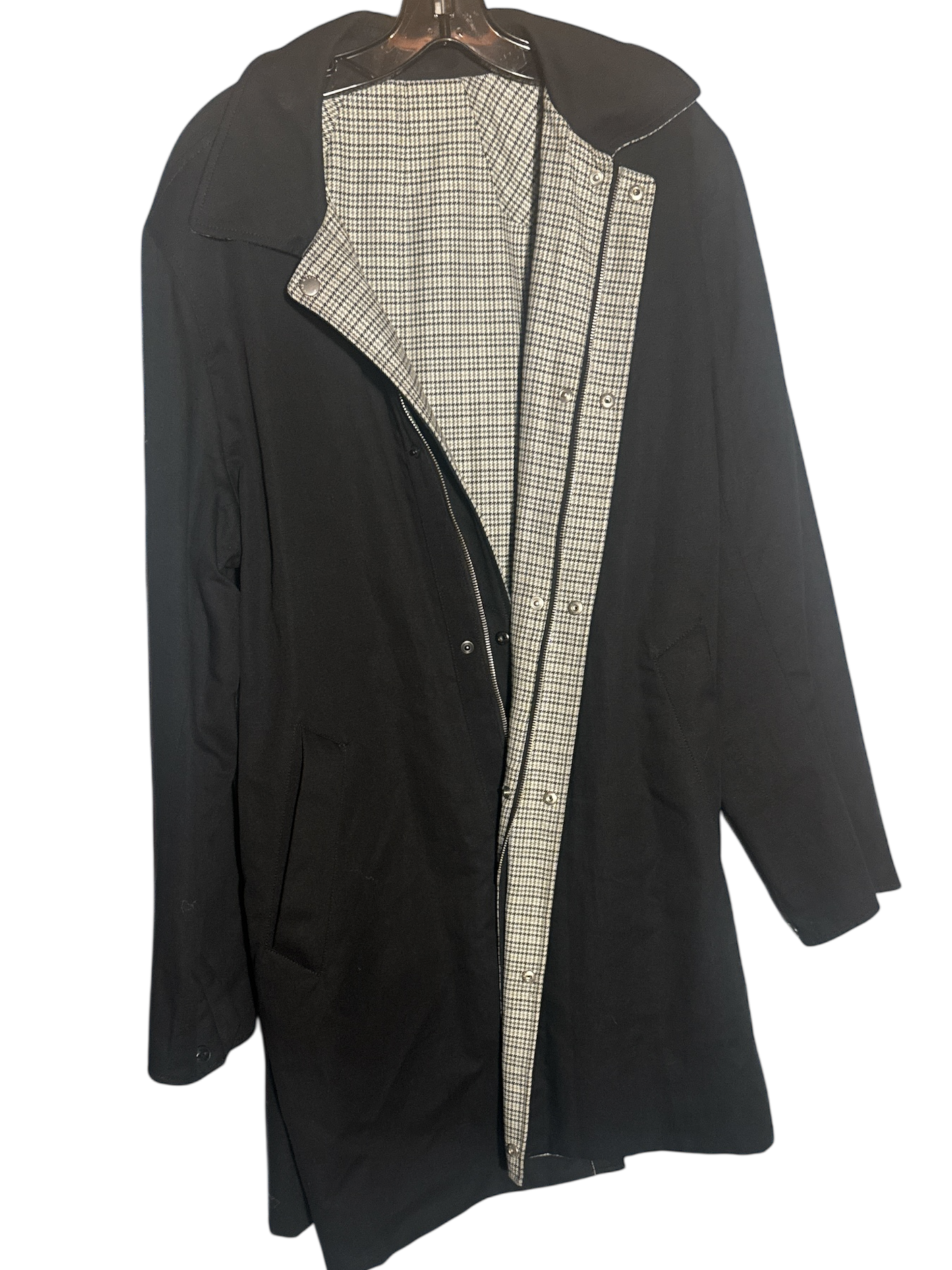 Men's Rag & Bone Reversible Coat - Black Herringbone L- Designer