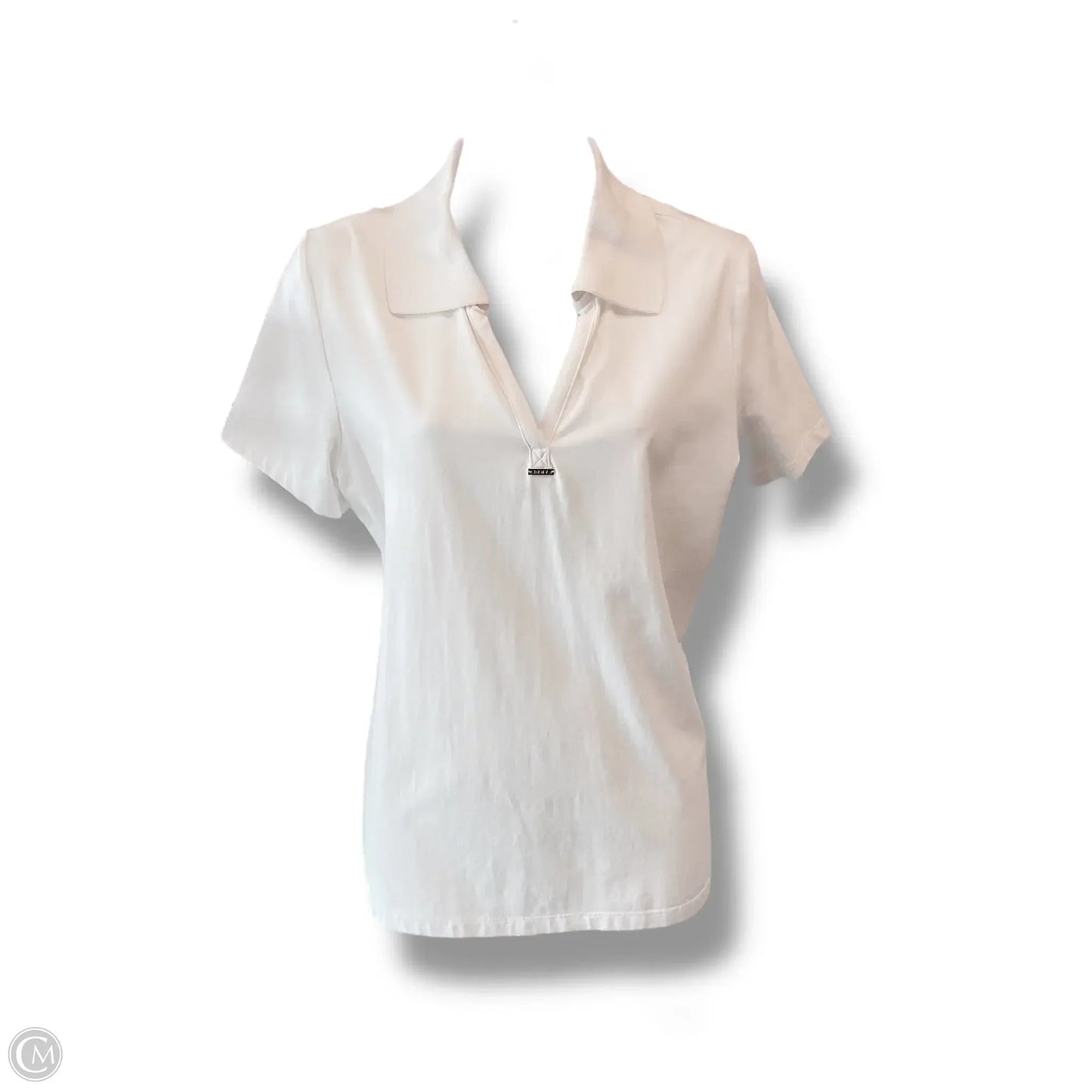Top Short Sleeve By Dkny In Cream, Size: L