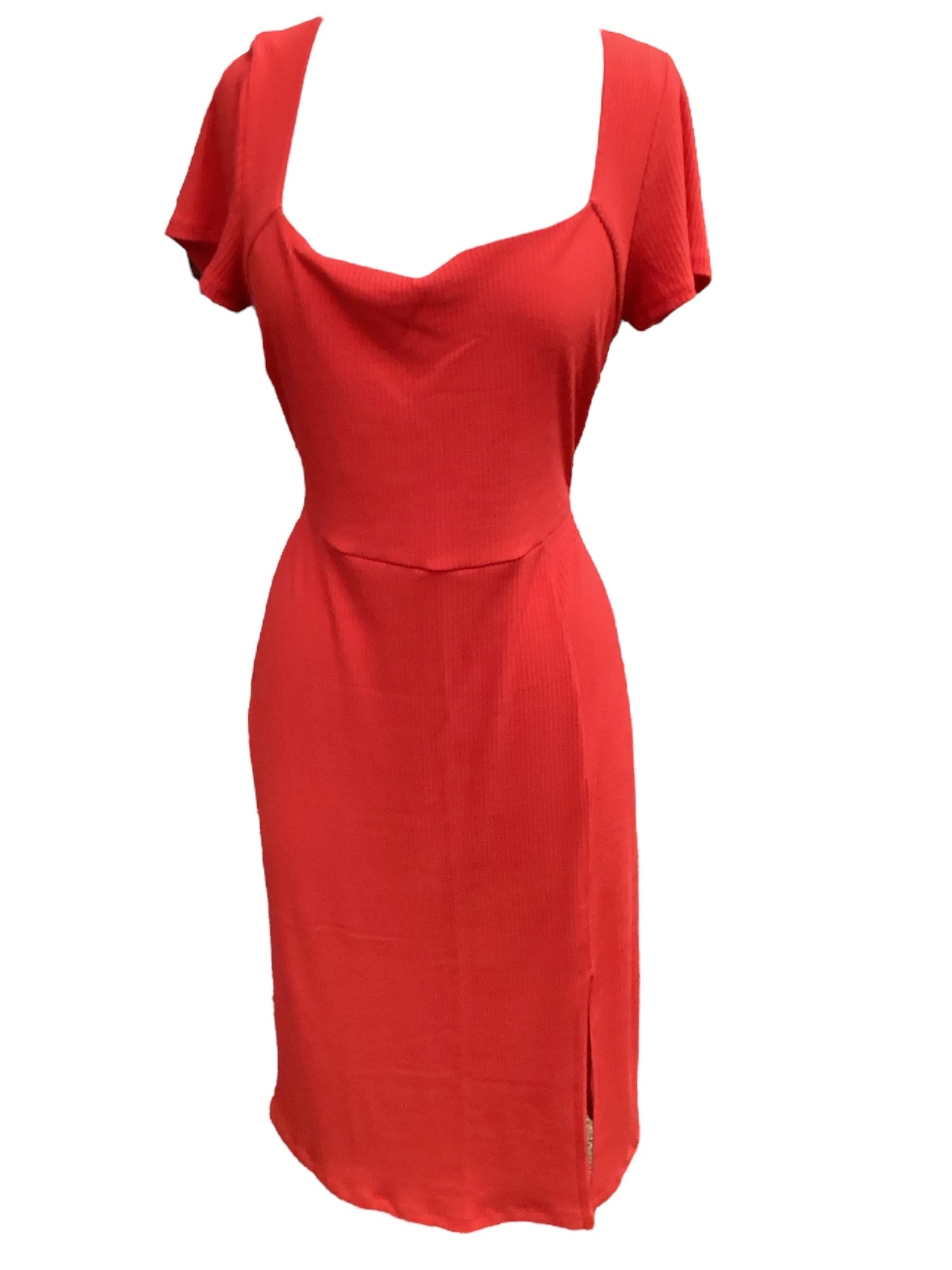 Red Dress Casual Midi , Size Xl