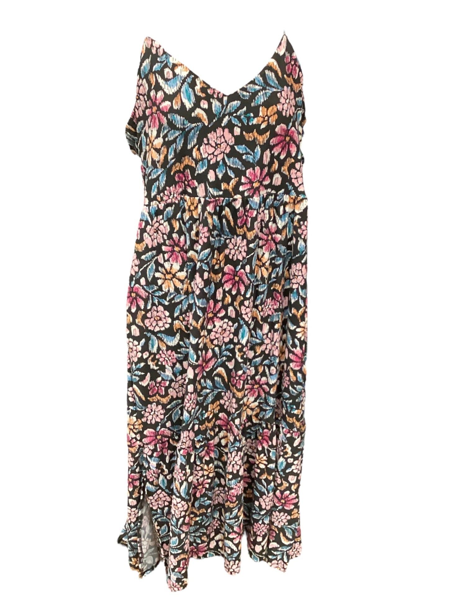 Dress Casual Maxi  In Floral Print, Size: M