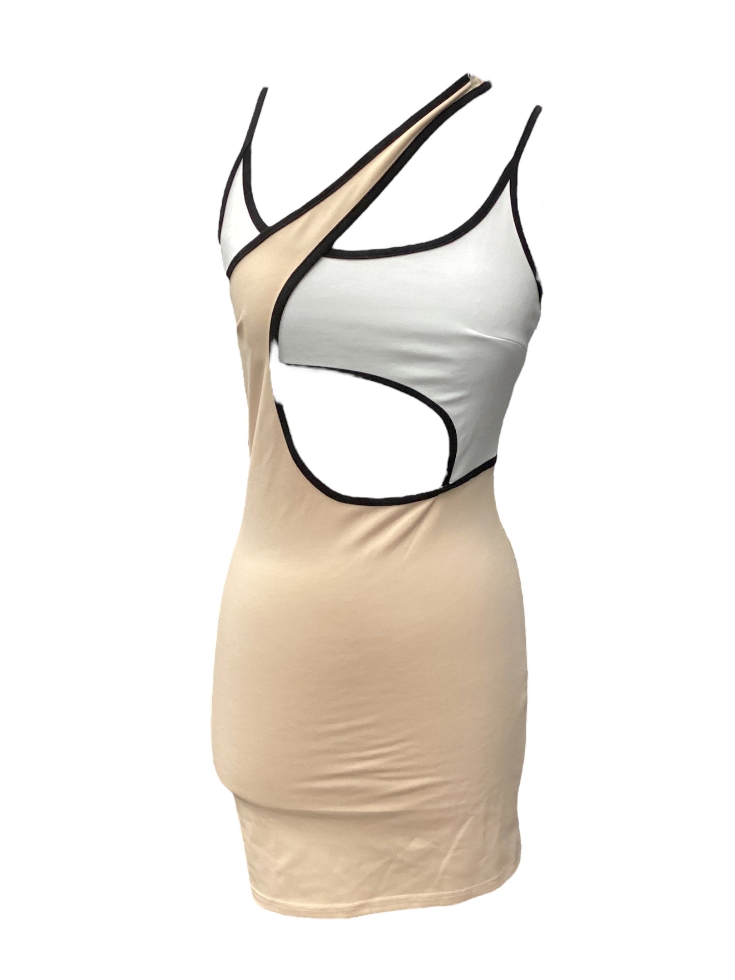 Dress Casual Short  In Tan & White, Size: S