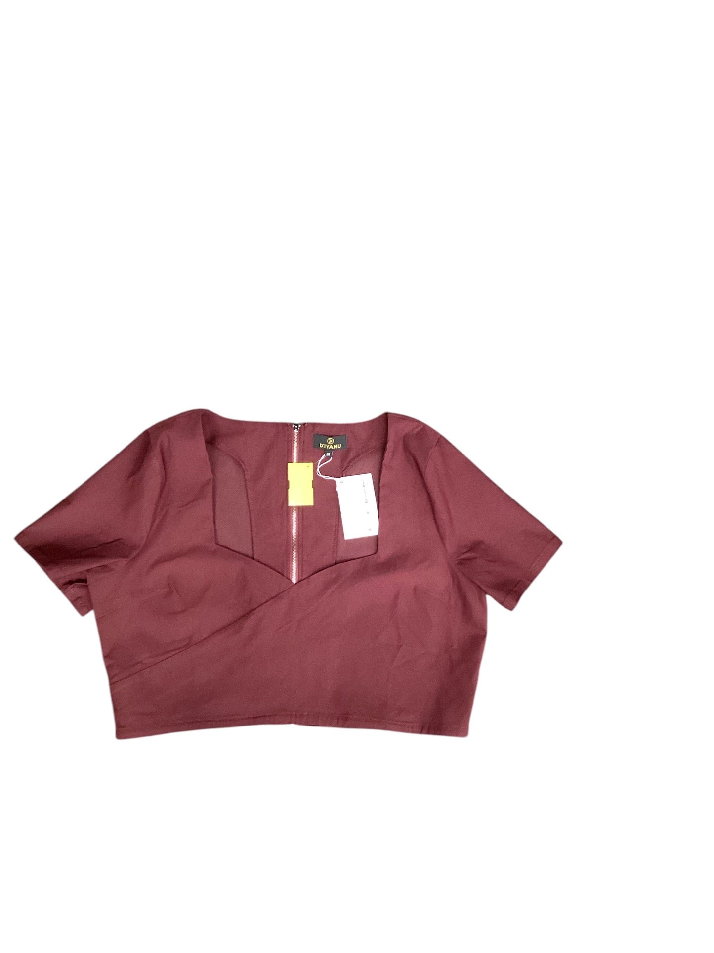 Top Short Sleeve  In Purple & Red, Size: 2x