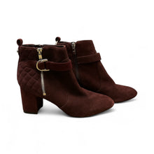 Load image into Gallery viewer, Boots Ankle Heels By Marc Fisher In Maroon, Size: 8.5
