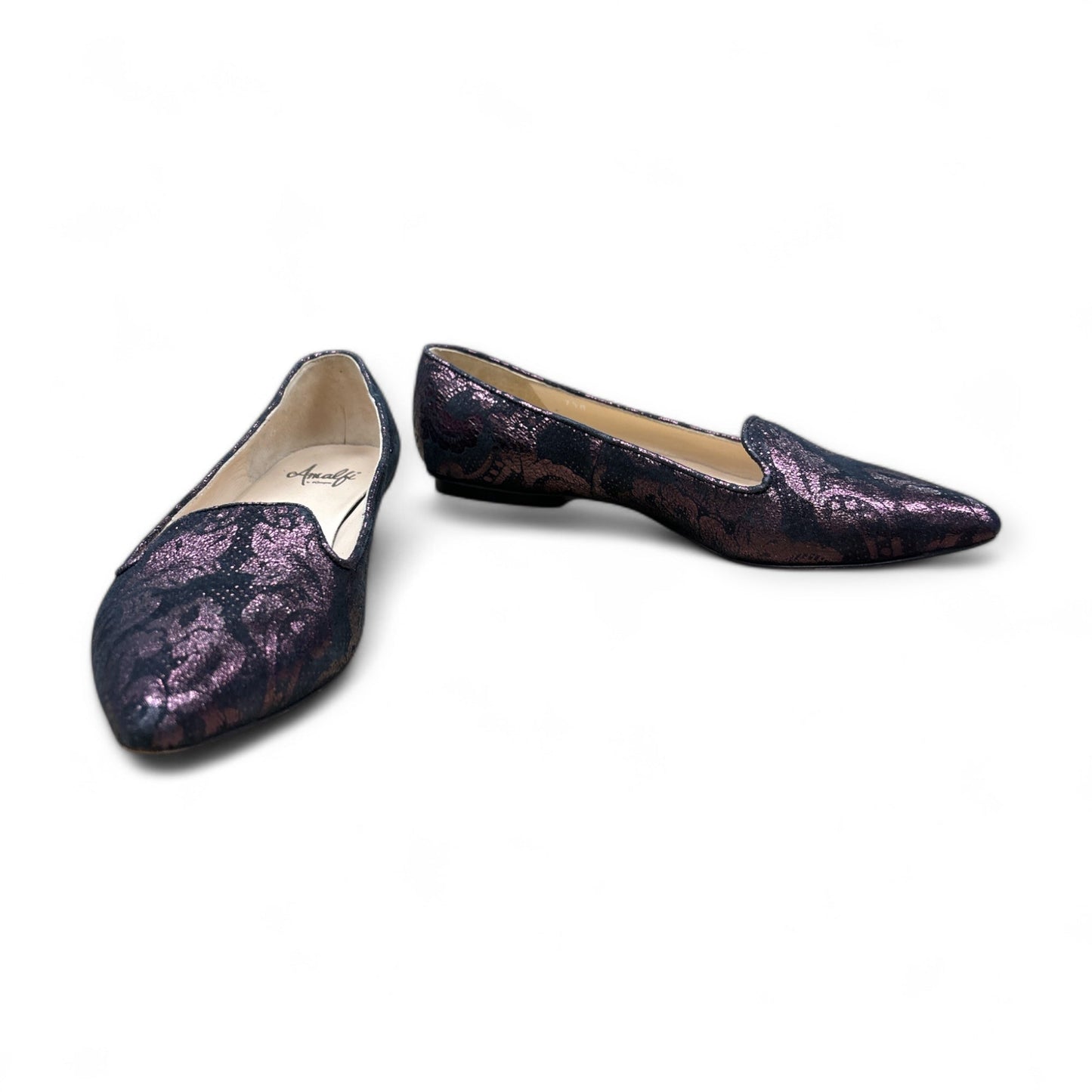 Shoes Flats  In Black & Purple, Size: 7.5