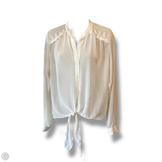 Top Long Sleeve By Iris In Cream, Size: S