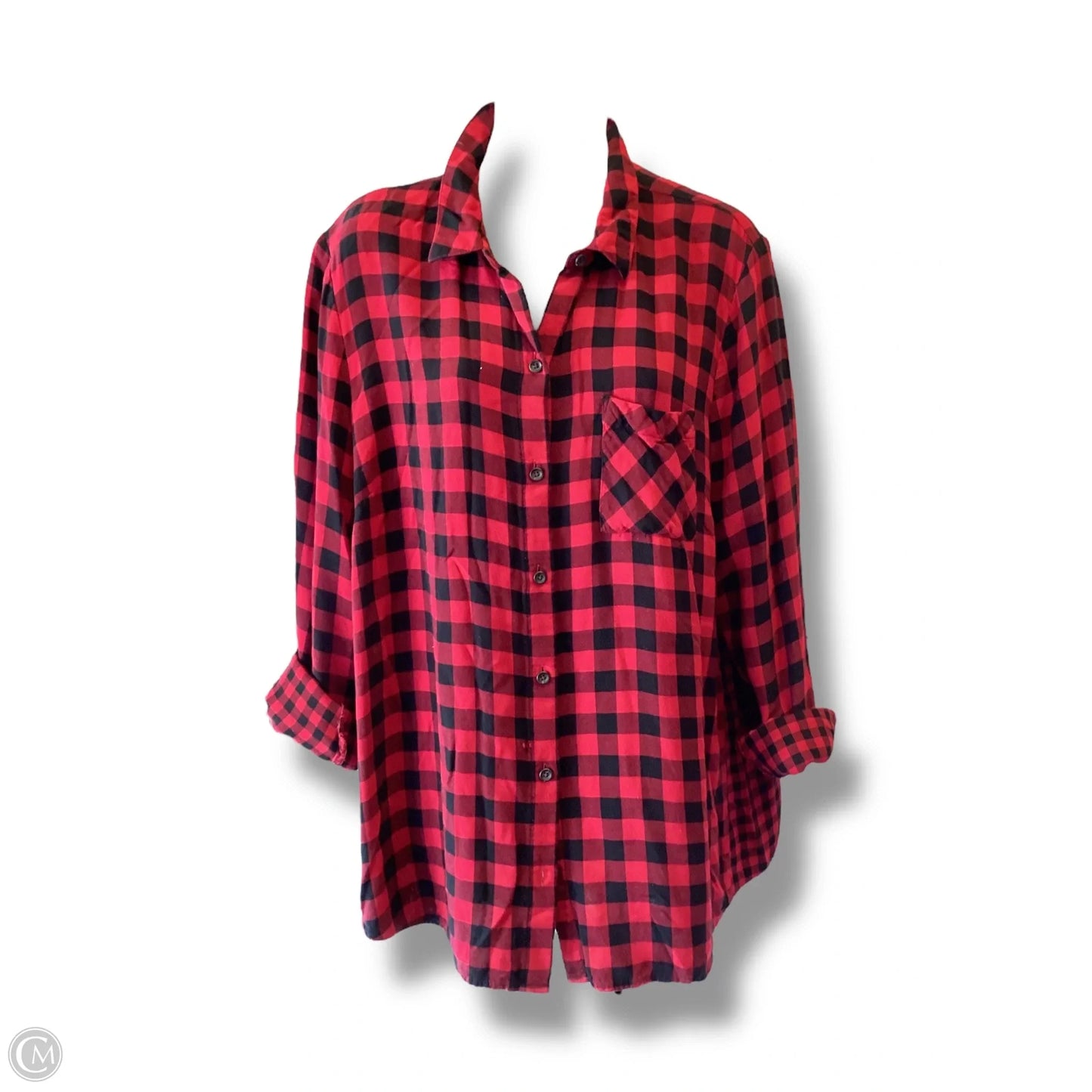 Top Long Sleeve By J. Jill In Plaid Pattern, Size: L