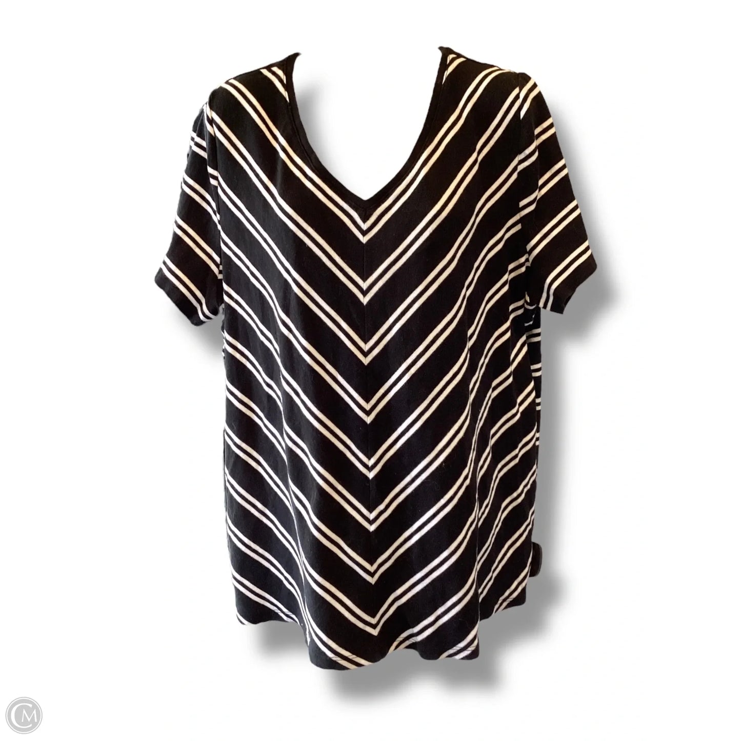 Top Short Sleeve By Talbots In Striped Pattern, Size: 3x
