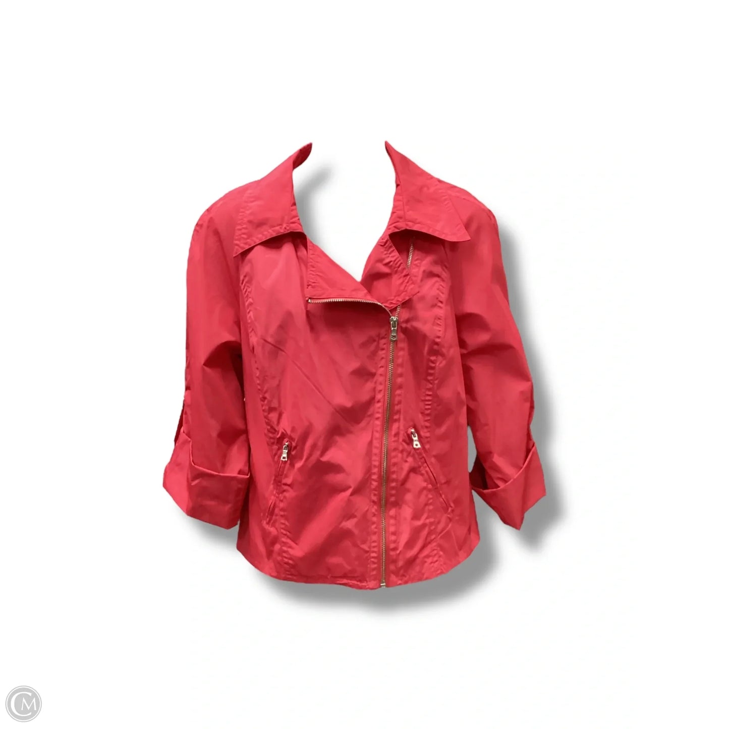 Jacket Windbreaker By Ellen Tracy In Pink, Size: M