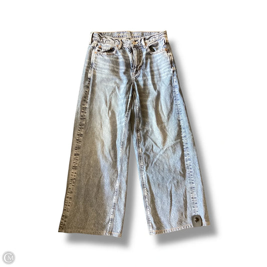 Jeans Wide Leg By American Eagle In Blue Denim, Size: 4