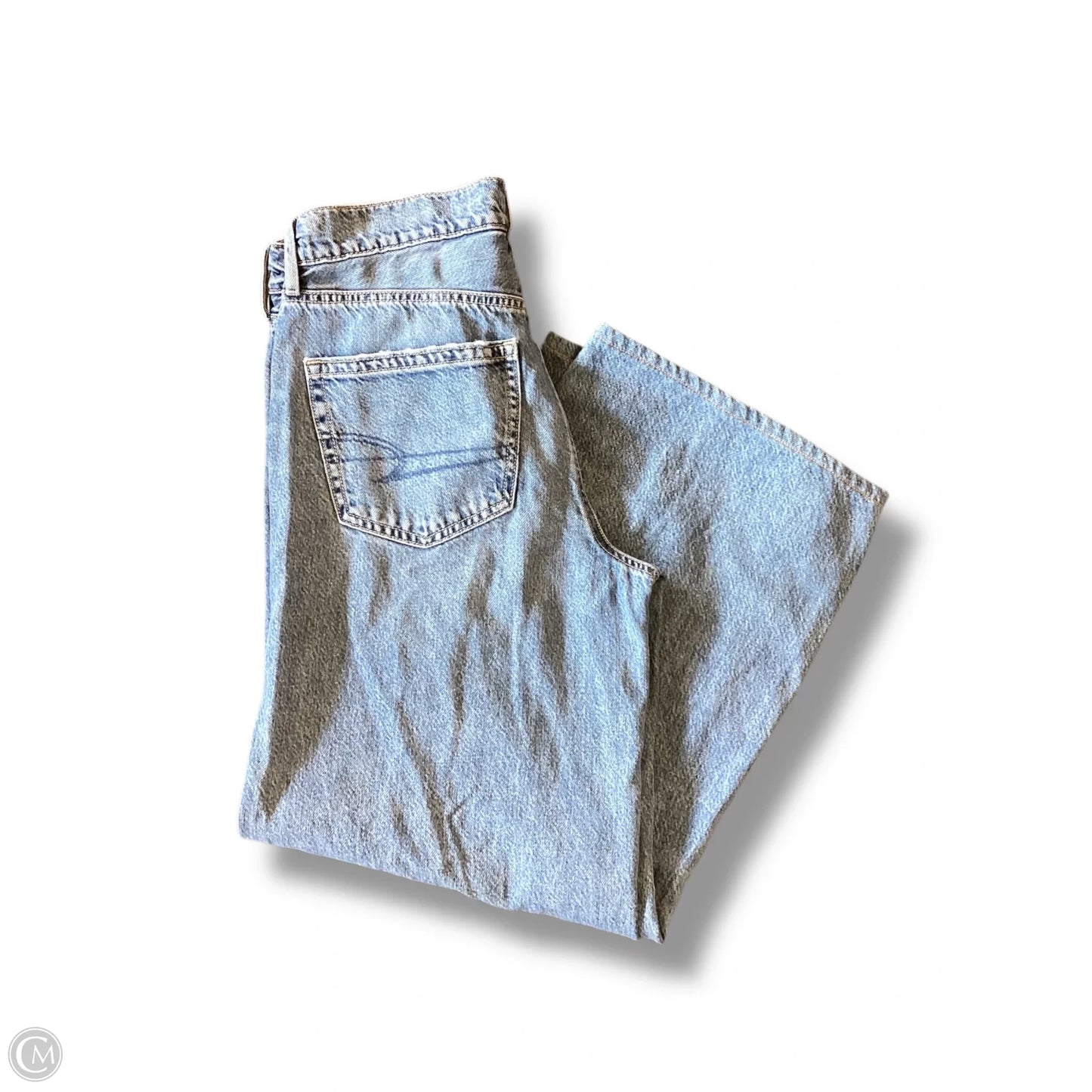Jeans Wide Leg By American Eagle In Blue Denim, Size: 4