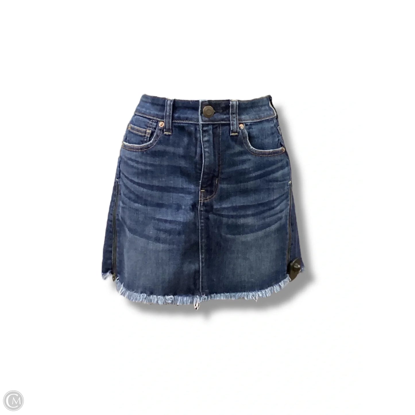 Skirt Midi By American Eagle In Blue Denim, Size: 4
