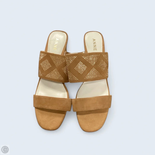 Sandals Heels Block By Anne Klein In Tan, Size: 10