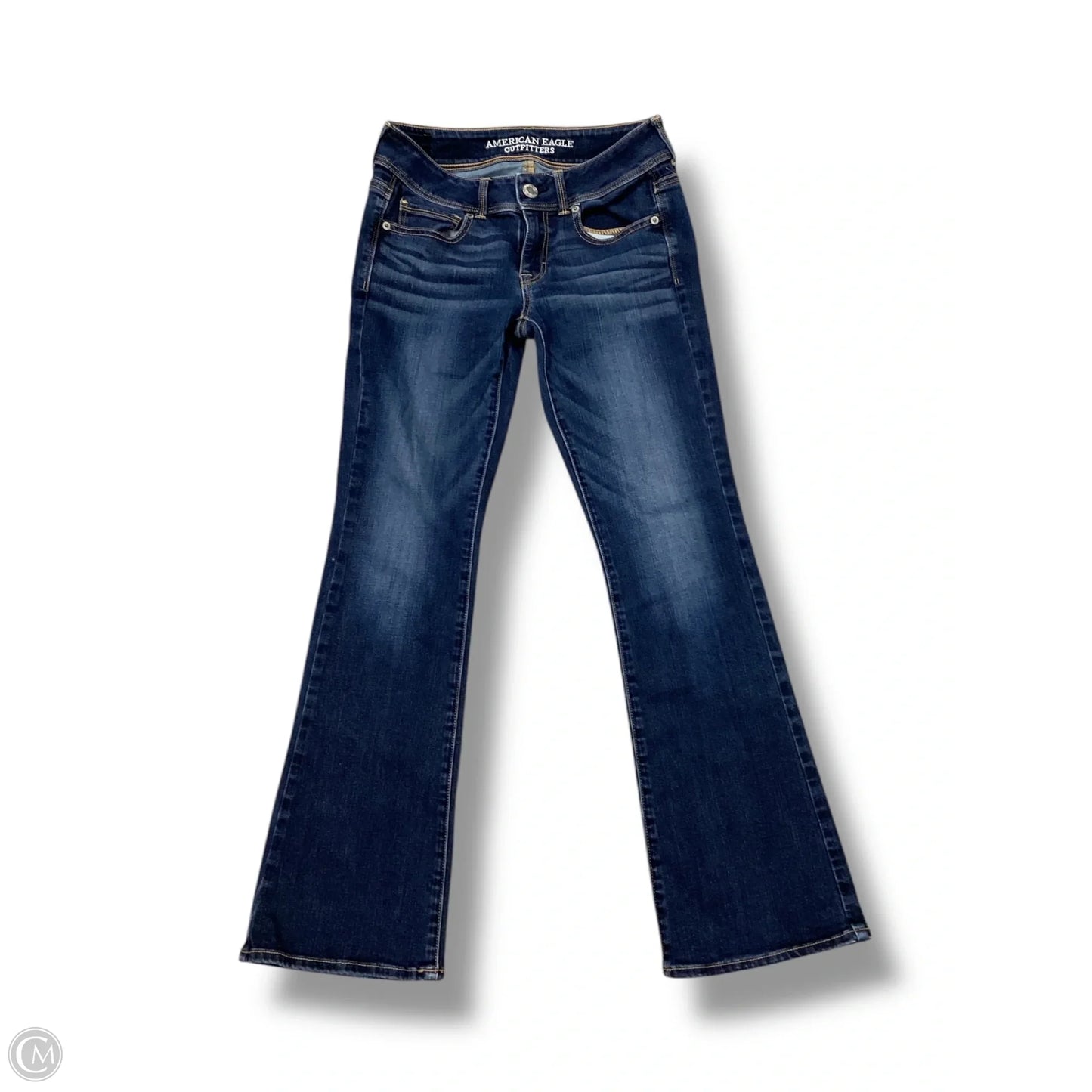 Jeans Boot Cut By American Eagle In Blue Denim, Size: 4