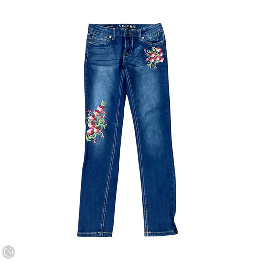 Jeans Skinny By Vigoss In Floral Print, Size: 14