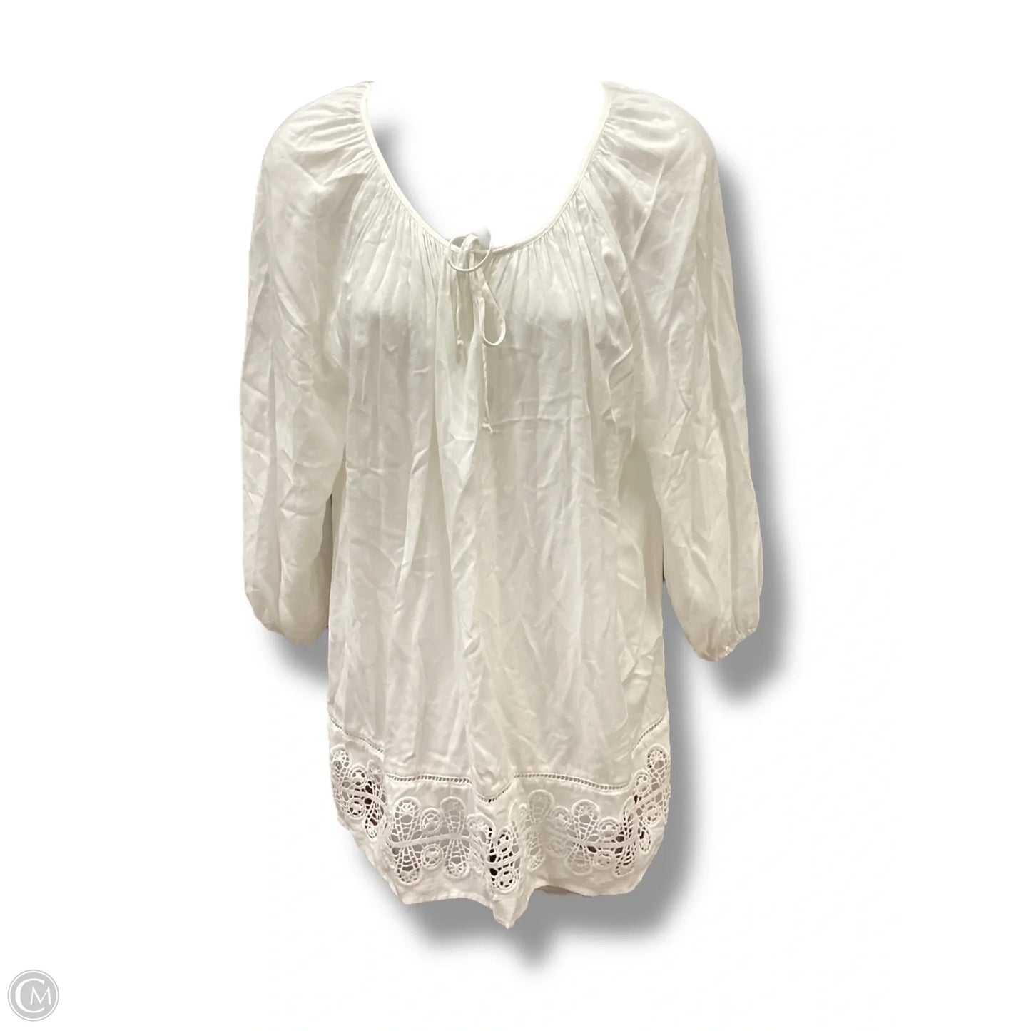 Top Long Sleeve  In White, Size: L