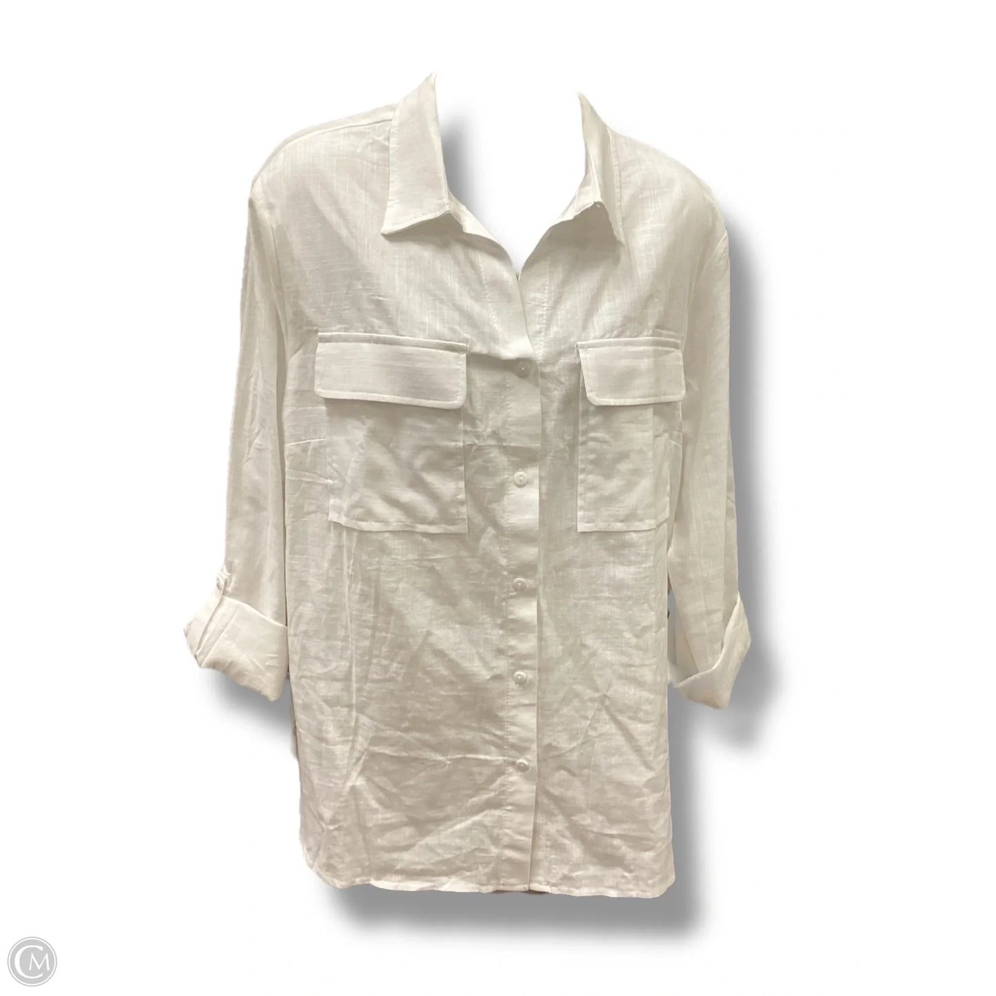 Top Long Sleeve  In White, Size: L