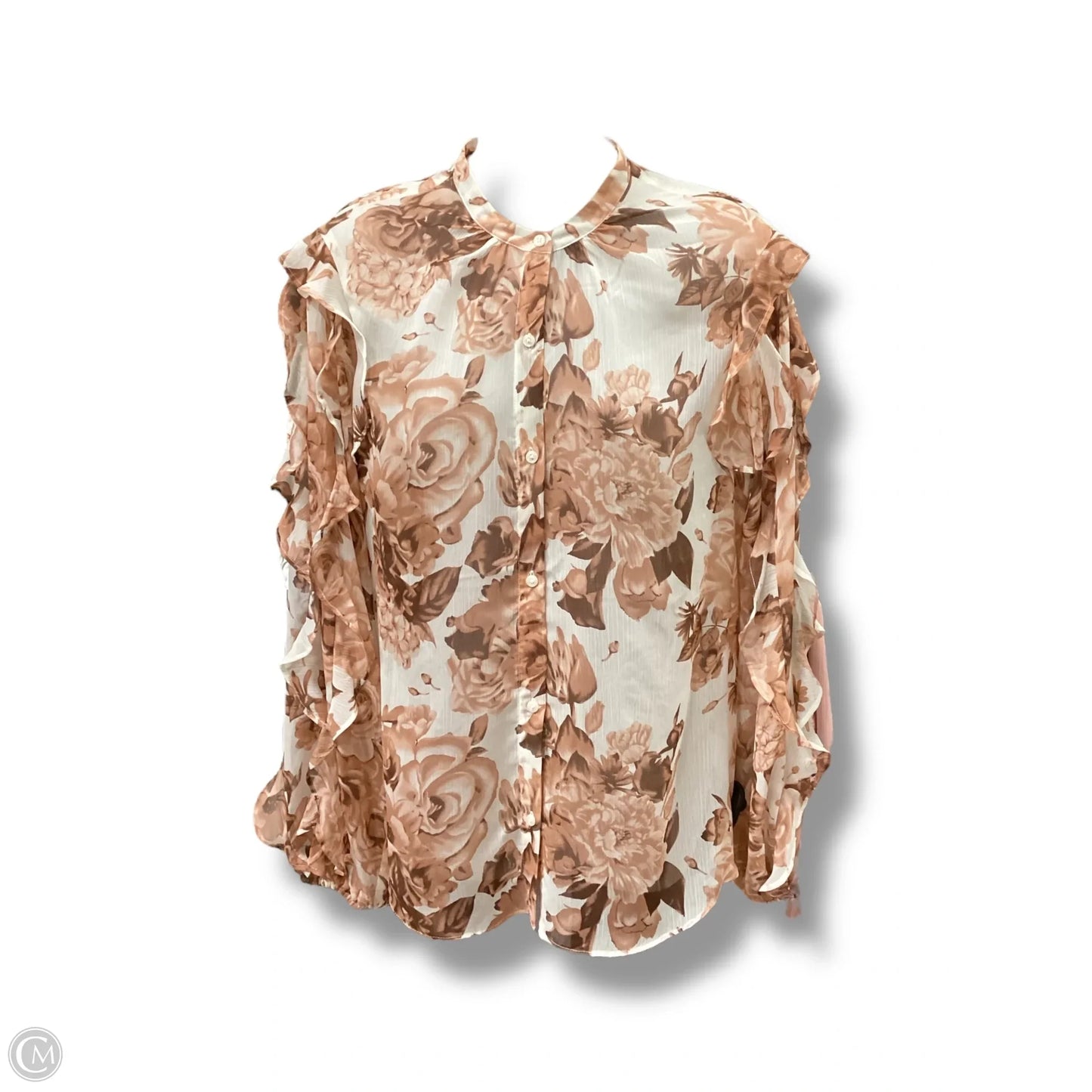 Top Long Sleeve By Express In Floral Print, Size: M