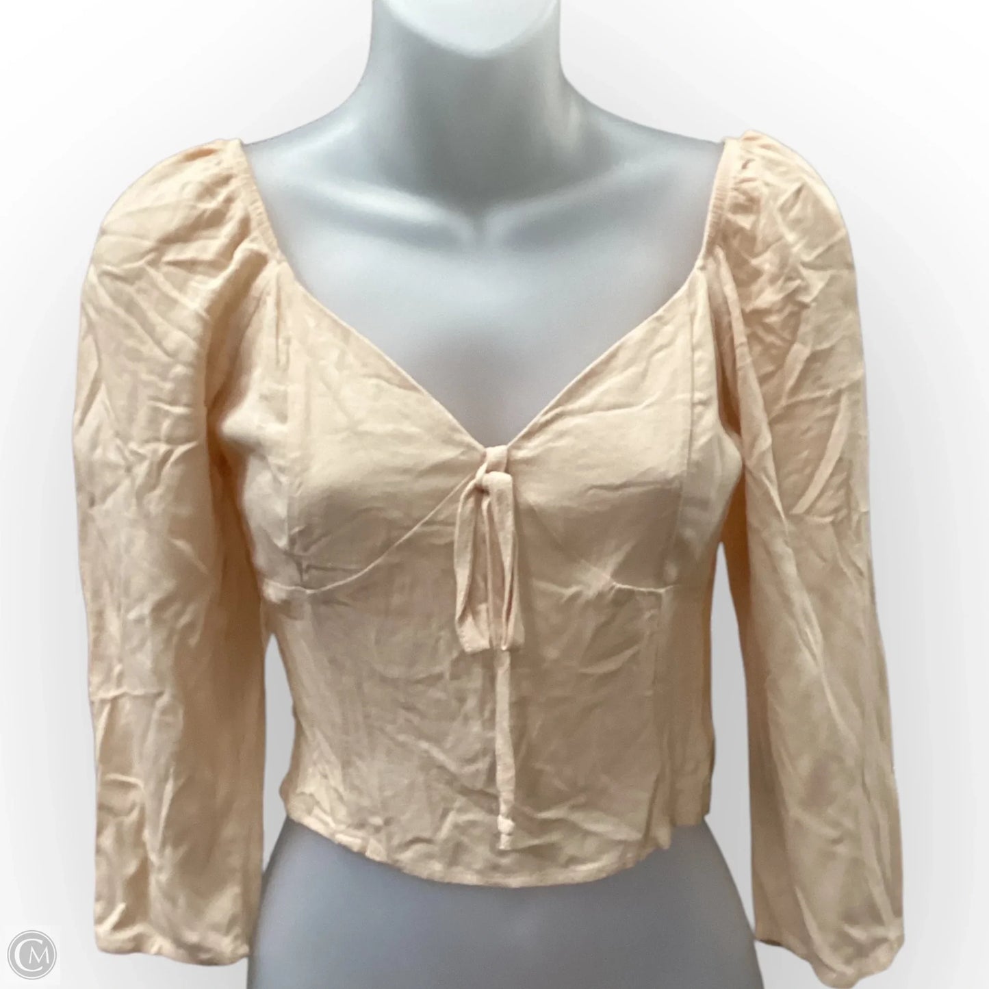 Top Long Sleeve  In Peach, Size: Xs