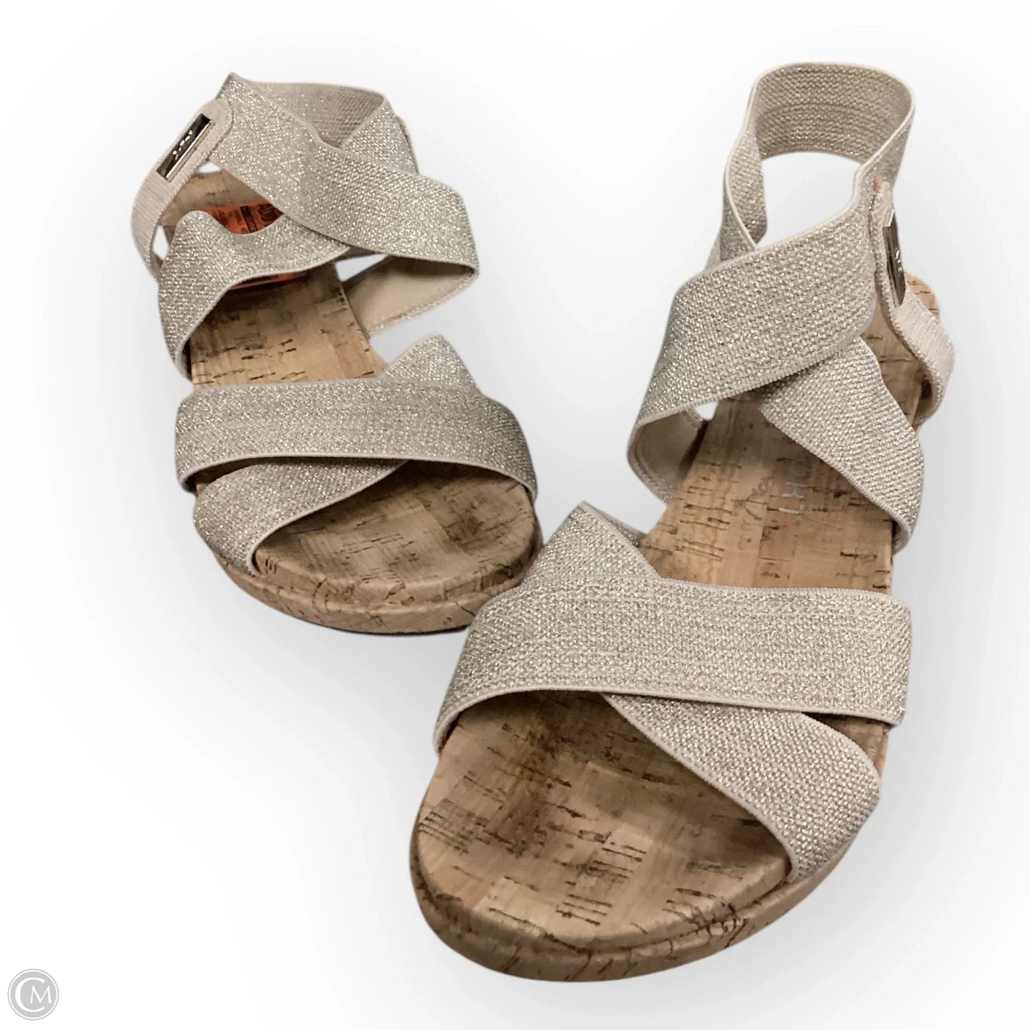 Sandals Heels Wedge  In Tan, Size: 7.5