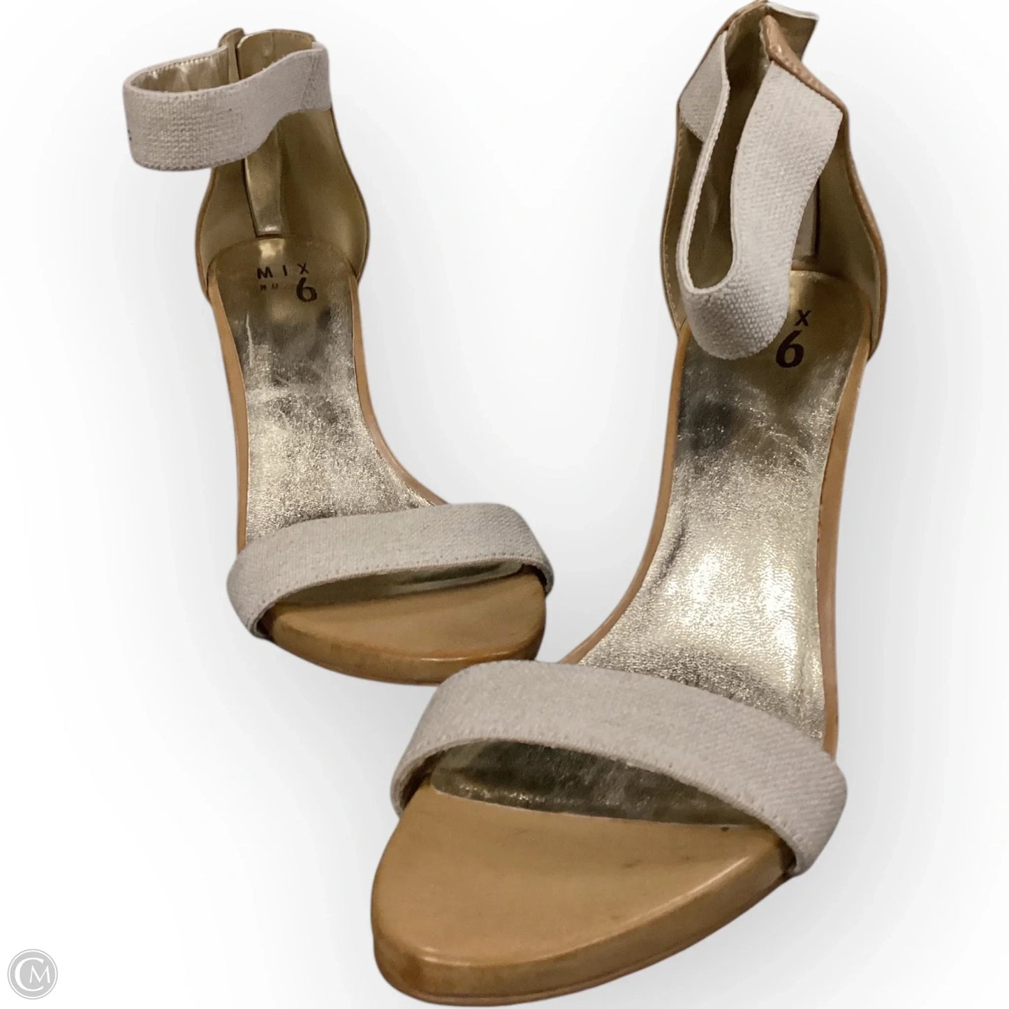 Sandals Heels Block By Clothes Mentor In Tan, Size: 10