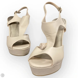 Shoes Heels Wedge By Cato In Peach, Size: 10