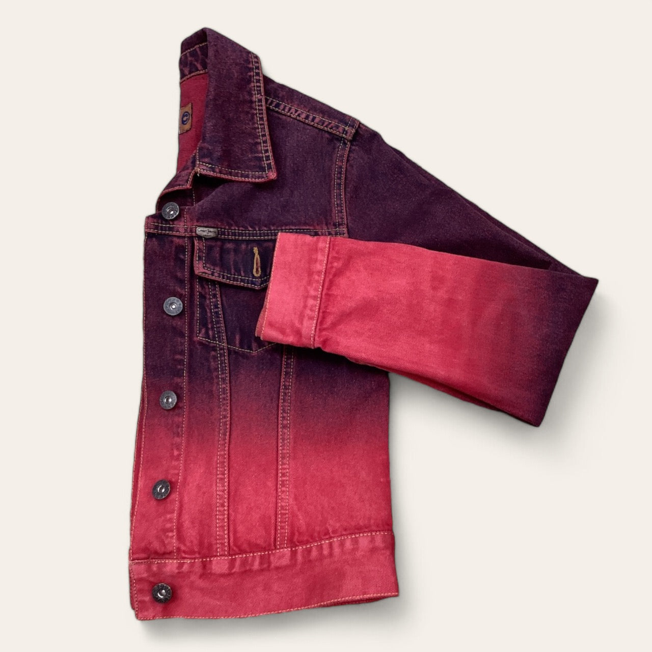 Jacket Denim  In Red, Size: S
