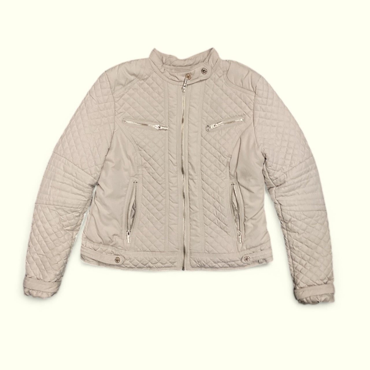 Jacket Puffer & Quilted  In Beige, Size: M