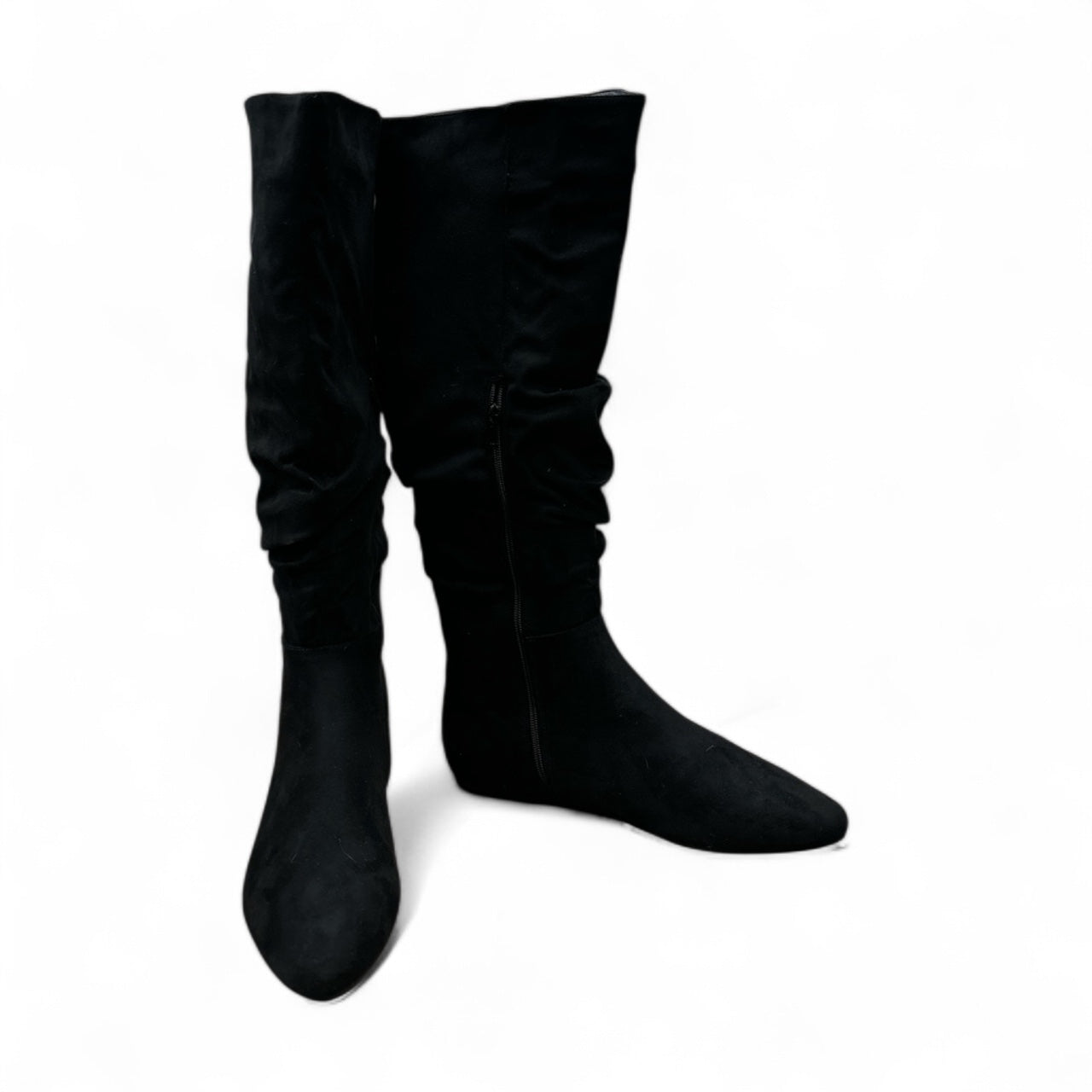 Boots Over-the-knee Flats  In Black, Size: 12