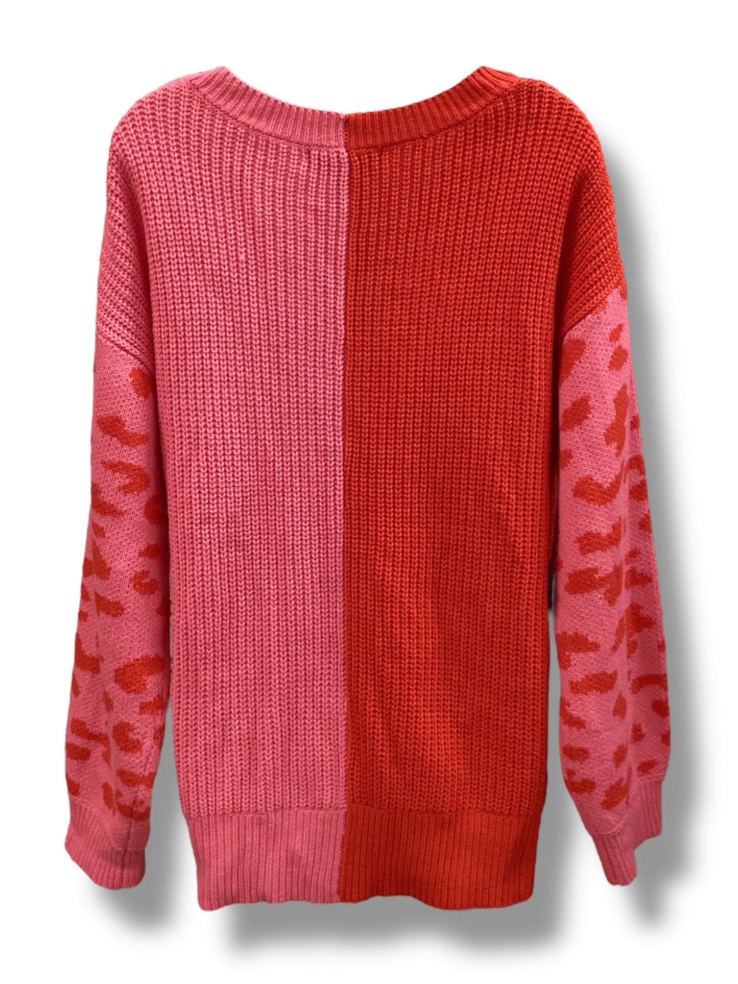 Sweater By Ashley Stewart In Pink & Red, Size: 1x