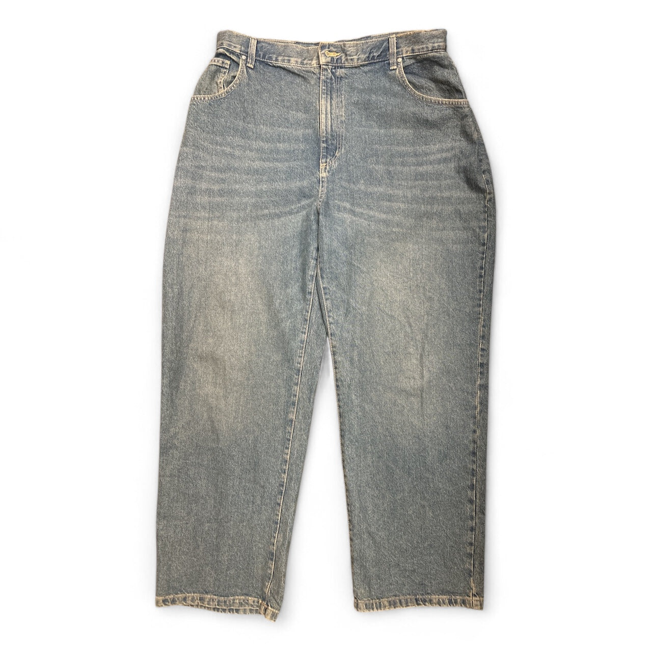 Jeans Wide Leg  In Blue Denim, Size: L