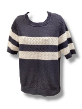 Load image into Gallery viewer, Sweater Short Sleeve By 1901 In Blue &amp; White, Size: Xl
