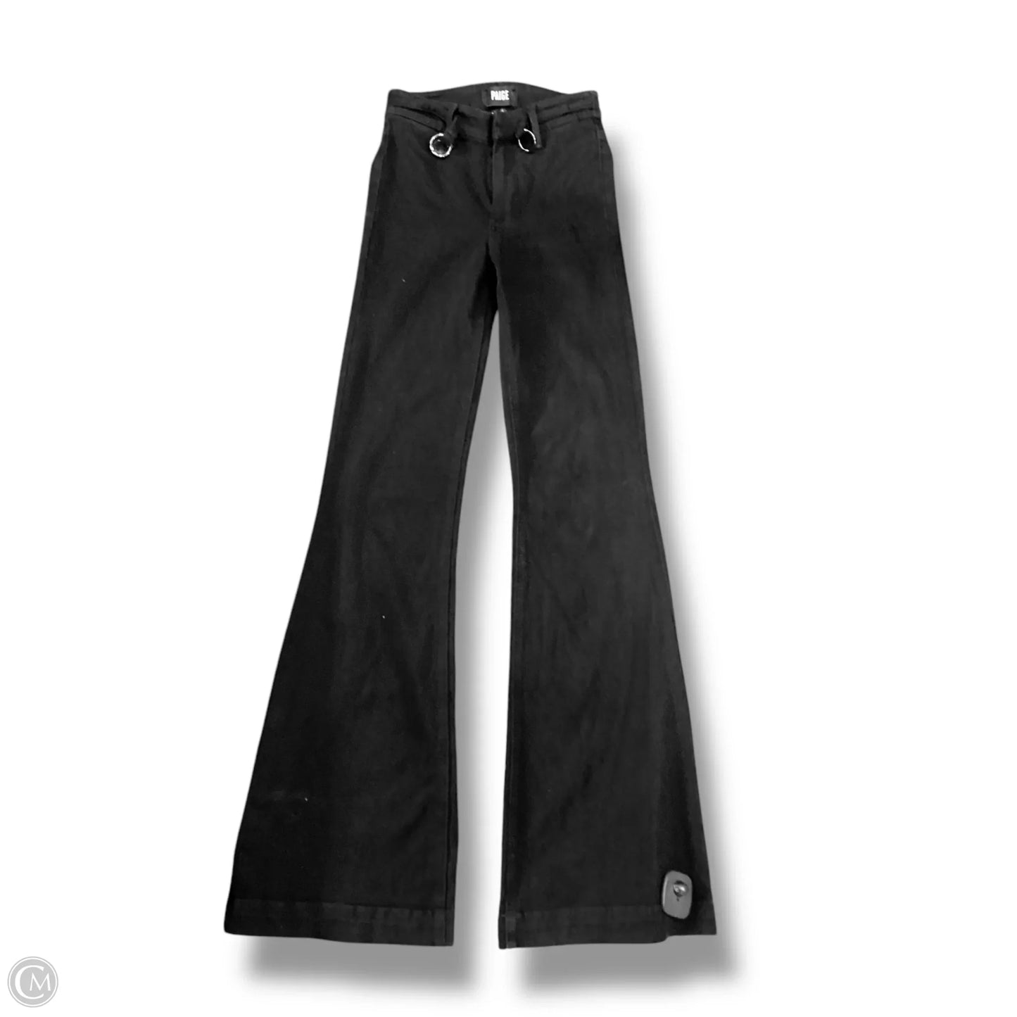 Jeans Wide Leg By Paige In Black Denim, Size: 0