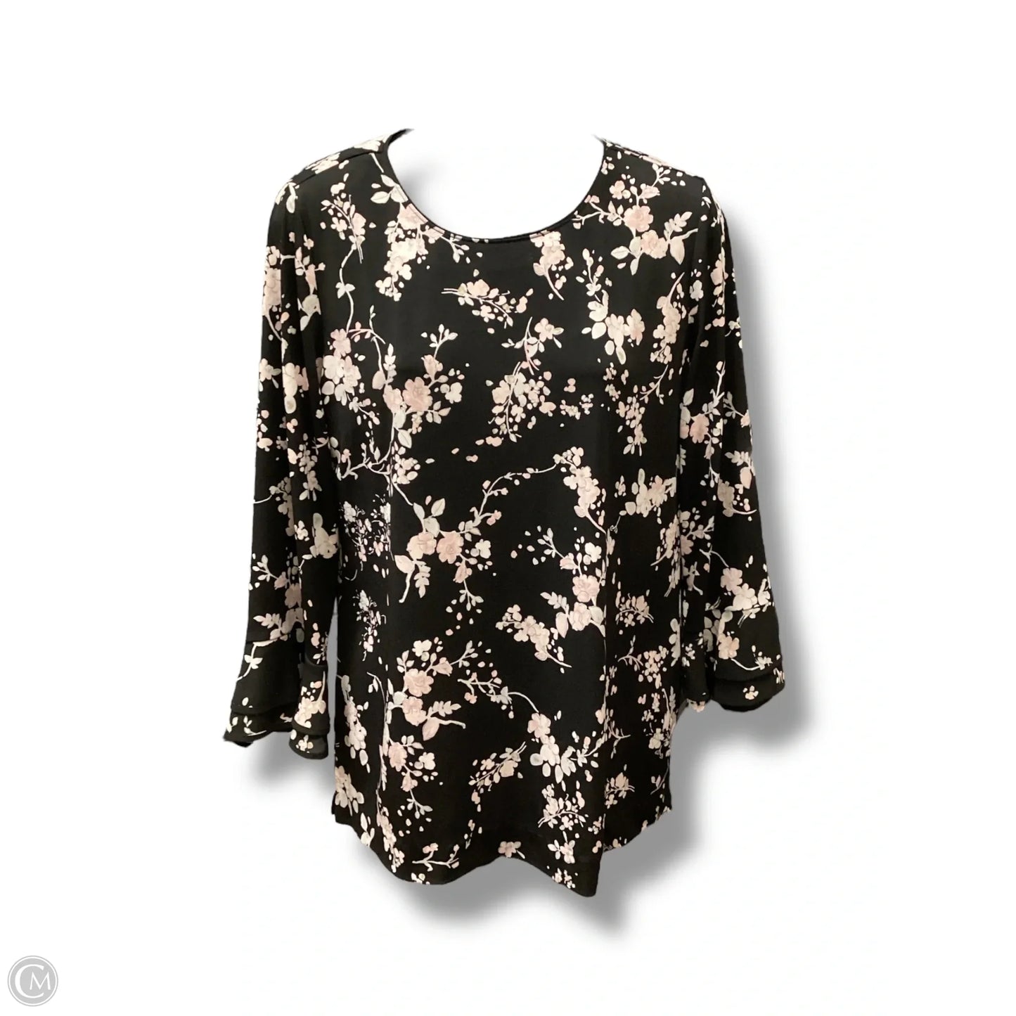 Top Long Sleeve Designer By Karl Lagerfeld In Floral Print, Size: Sp