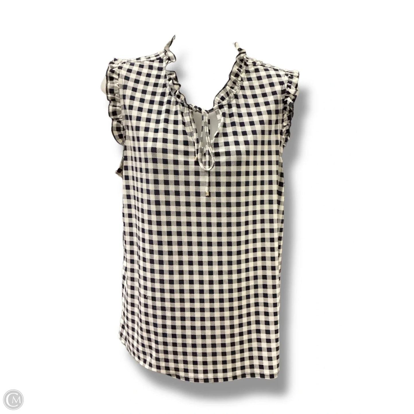 Top Sleeveless By Tommy Hilfiger In Plaid Pattern, Size: L