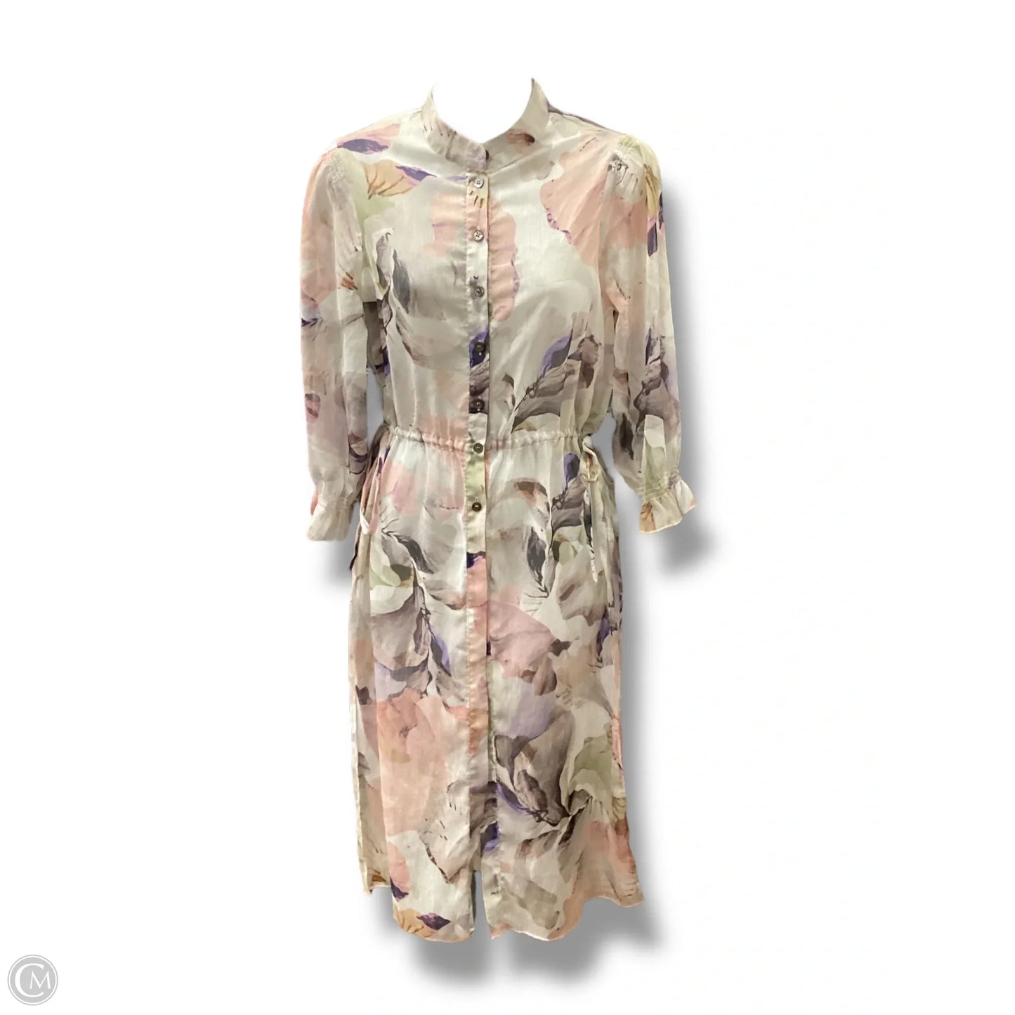 Dress Casual Midi By Vince Camuto In Floral Print, Size: Xs