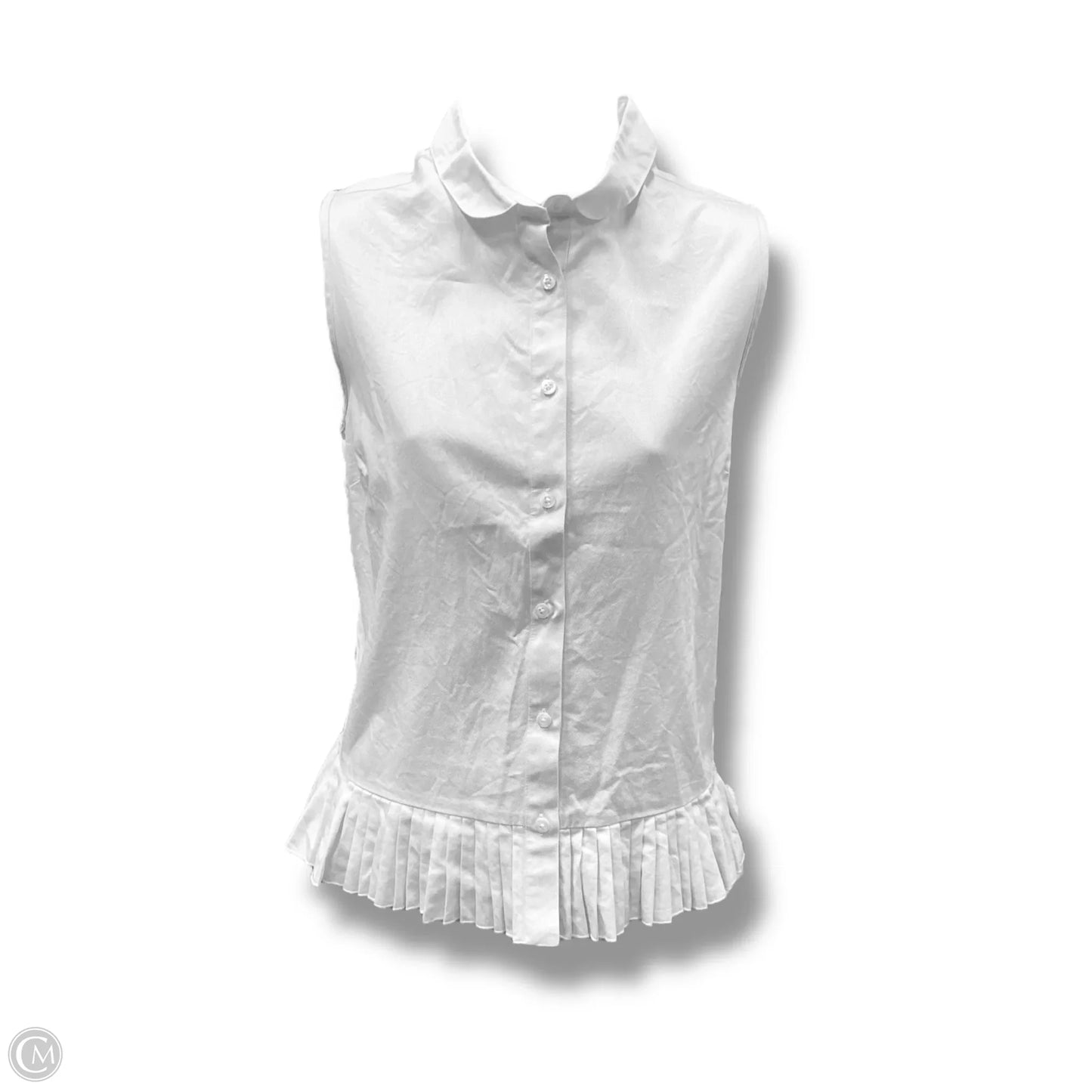Top Sleeveless By Brooks Brothers In White, Size: 10