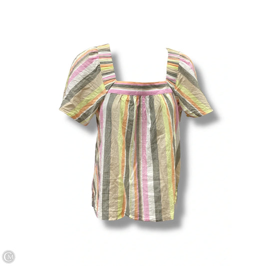 Top Short Sleeve By Loft In Striped Pattern, Size: Xxsp