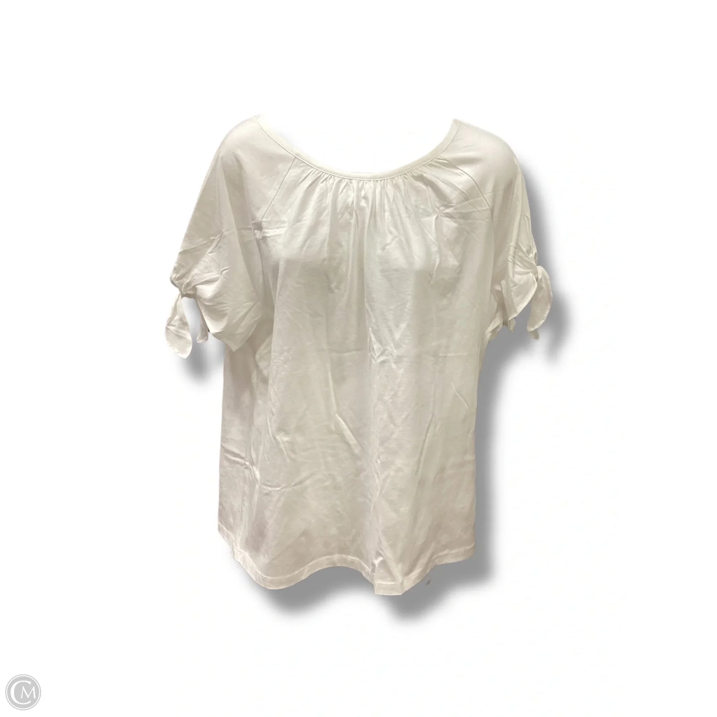 Top Short Sleeve By Talbots In White, Size: L