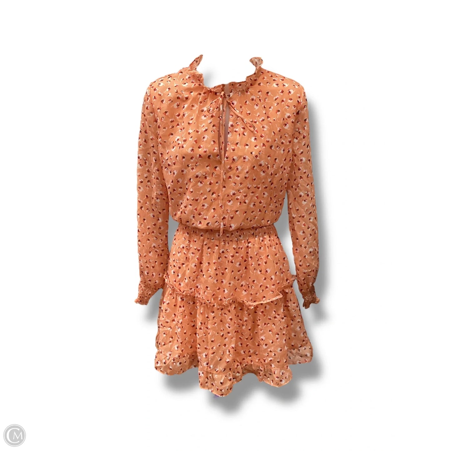 Dress Casual Midi  In Peach, Size: M