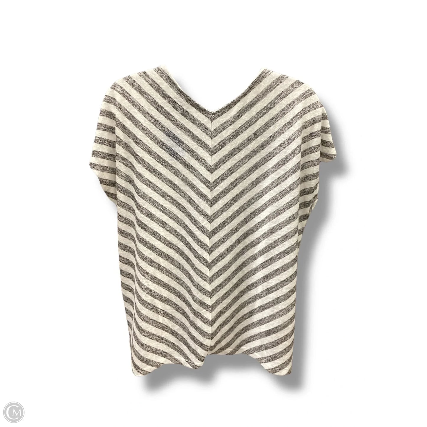 Top Short Sleeve By Bobeau In Striped Pattern, Size: L